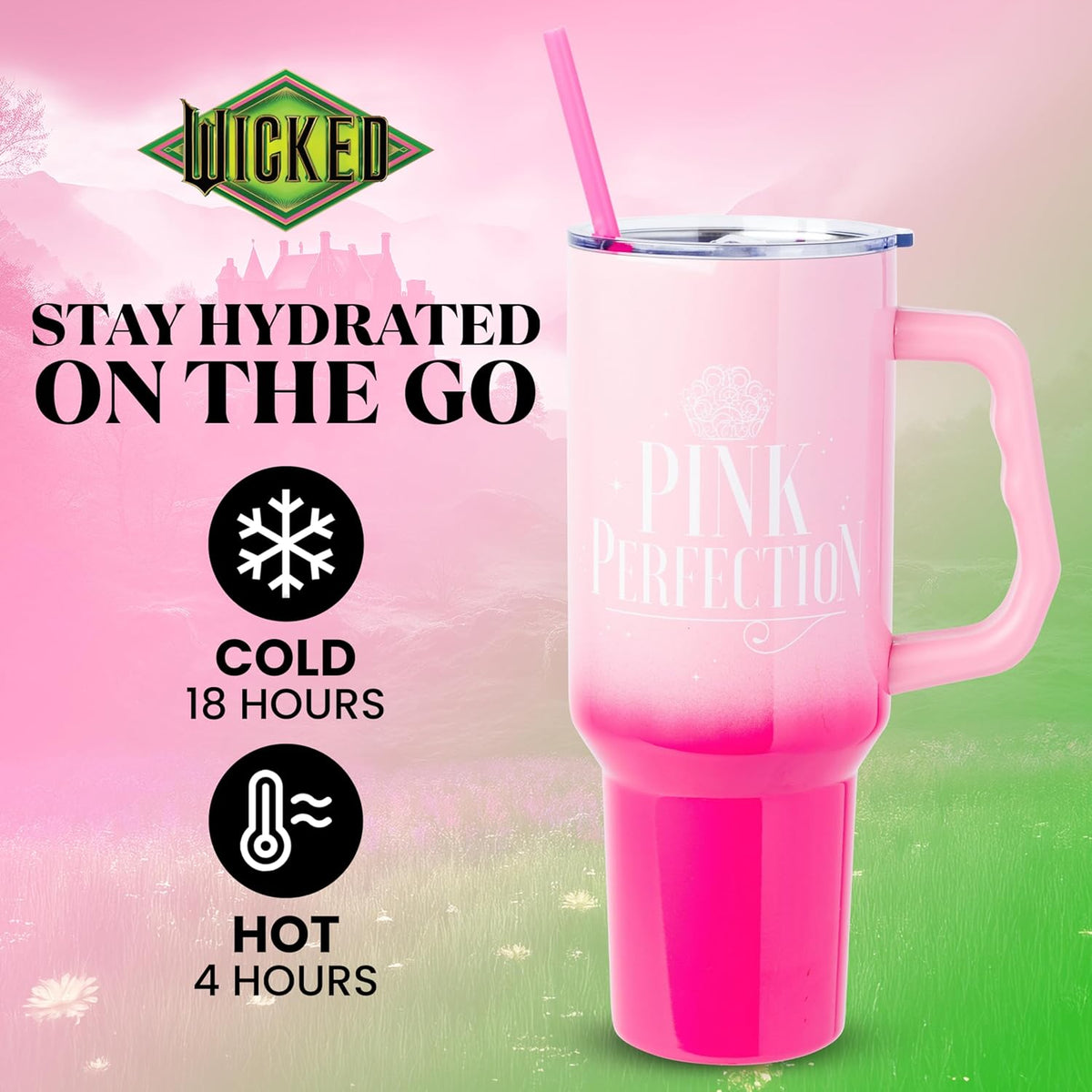 Batman I am Batman Quote, Stainless Steel Tumbler, 40oz | Includes Handle, Double Walled, Straw, Fits in Cup Holder, 1.18 Liters
