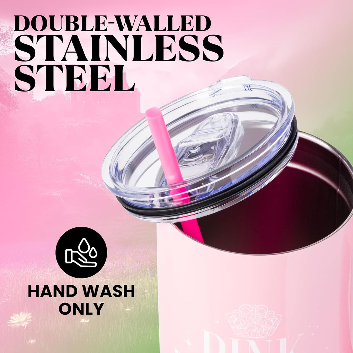 Batman I am Batman Quote, Stainless Steel Tumbler, 40oz | Includes Handle, Double Walled, Straw, Fits in Cup Holder, 1.18 Liters