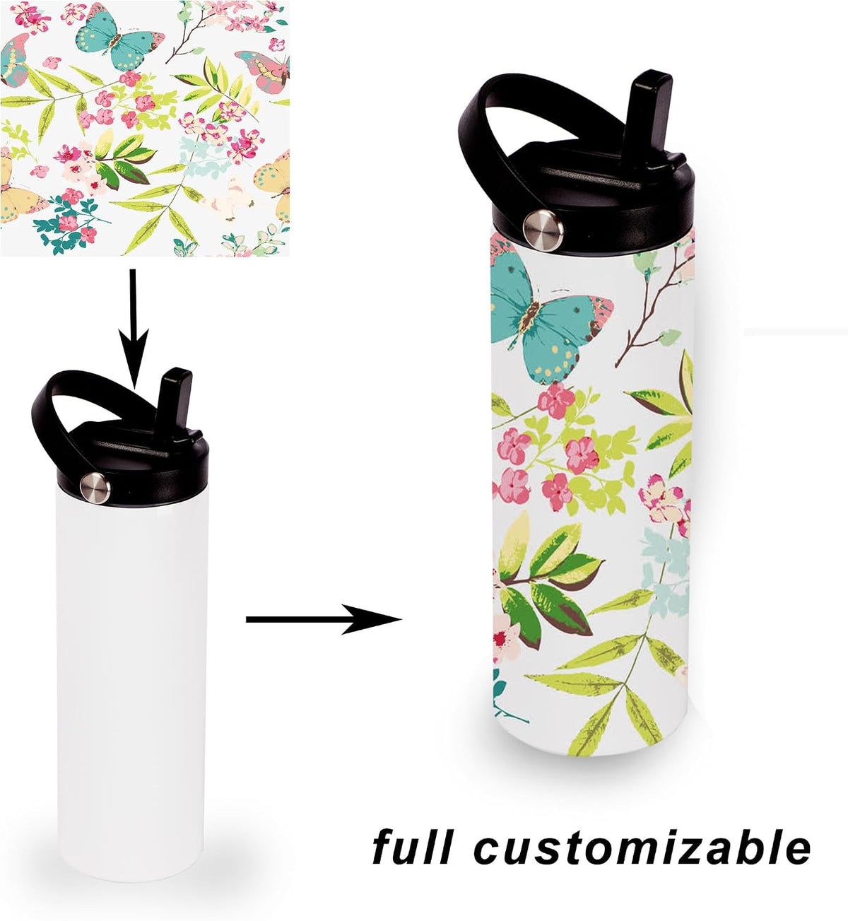 20oz sublimation sport tumblers blanks with two lids ，flat edge sublimation tumblers，double wall stainless steel insulted cup，for Heat Transfer, White (8, with flex handle lid)