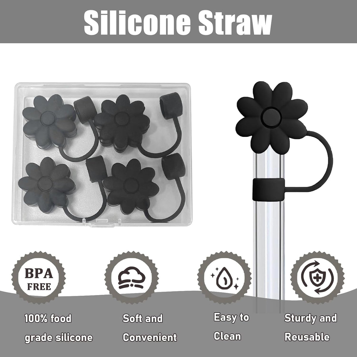 Cream Silicone Straw Covers Toppers for Stanley 30&40 Oz