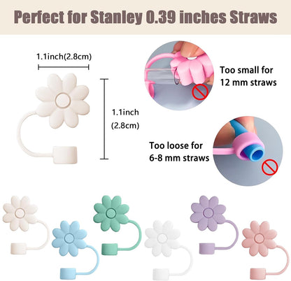 Cream Silicone Straw Covers Toppers for Stanley 30&40 Oz