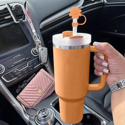 Cream Silicone Straw Covers Toppers for Stanley 30&40 Oz