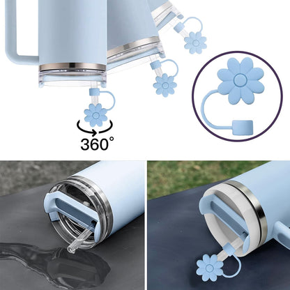 Cream Silicone Straw Covers Toppers for Stanley 30&40 Oz
