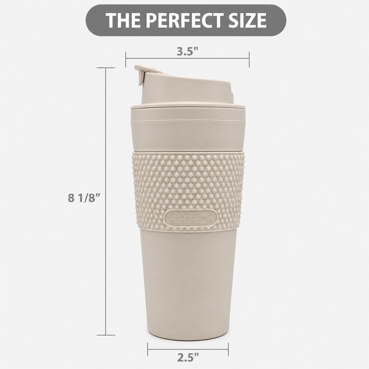 16 oz Coffee Tumbler Set (2 Pack) – Insulated Double Wall Travel Mug with Leak Proof Lid, Cup Holder Friendly, BPA Free Reusable Coffee Cup, Dishwasher & Microwave Safe, Brown