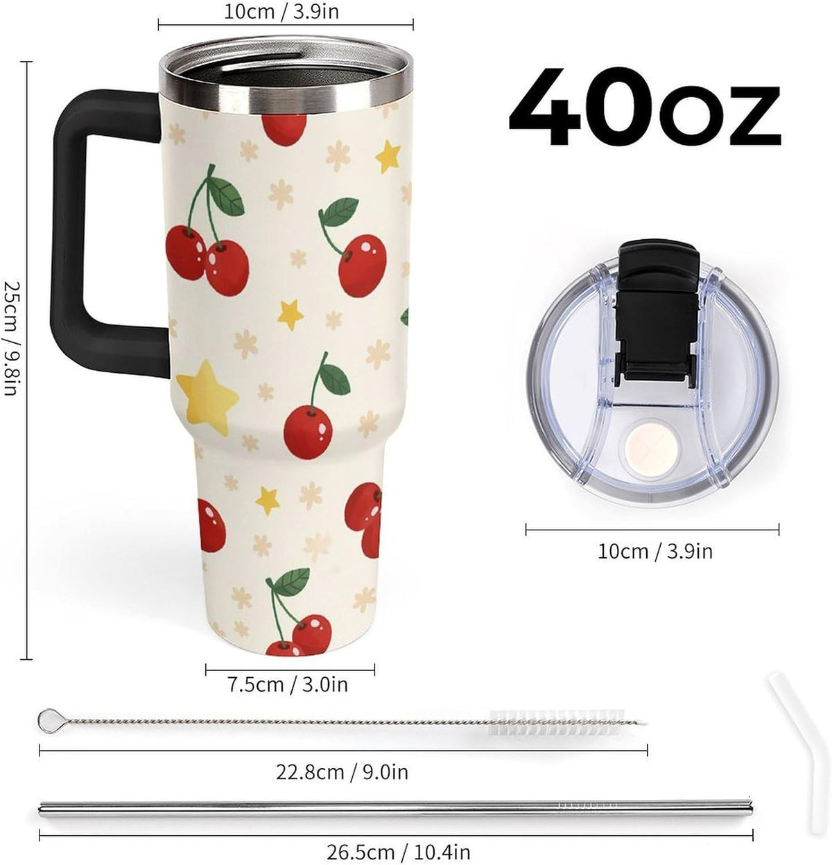 Leakproof Tumbler Vacuum Sealed Car Holder Friendly For Travel Teal And Peach Tropical Palm Leaf Pattern Water Tumbler white-style-23 - Colors D