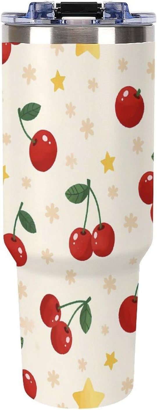 Leakproof Tumbler Vacuum Sealed Car Holder Friendly For Travel Teal And Peach Tropical Palm Leaf Pattern Water Tumbler white-style-23 - Colors D