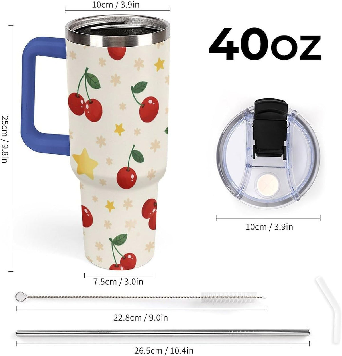 Leakproof Tumbler Vacuum Sealed Car Holder Friendly For Travel Teal And Peach Tropical Palm Leaf Pattern Water Tumbler white-style-23 - Colors D