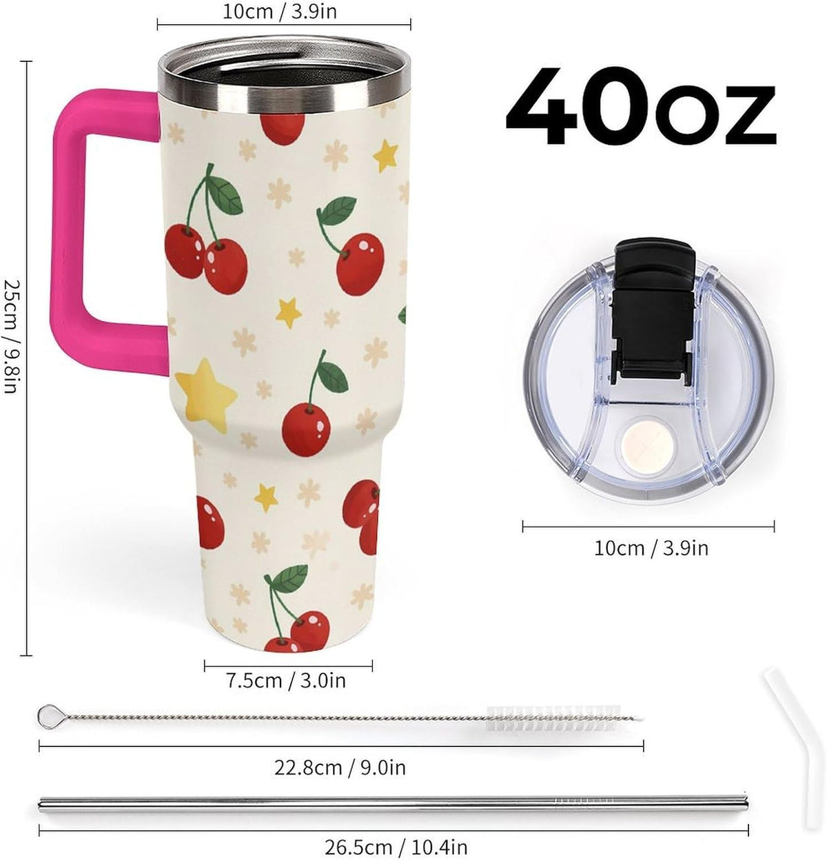 Leakproof Tumbler Vacuum Sealed Car Holder Friendly For Travel Teal And Peach Tropical Palm Leaf Pattern Water Tumbler white-style-23 - Colors D
