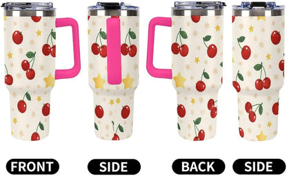 Leakproof Tumbler Vacuum Sealed Car Holder Friendly For Travel Teal And Peach Tropical Palm Leaf Pattern Water Tumbler white-style-23 - Colors D