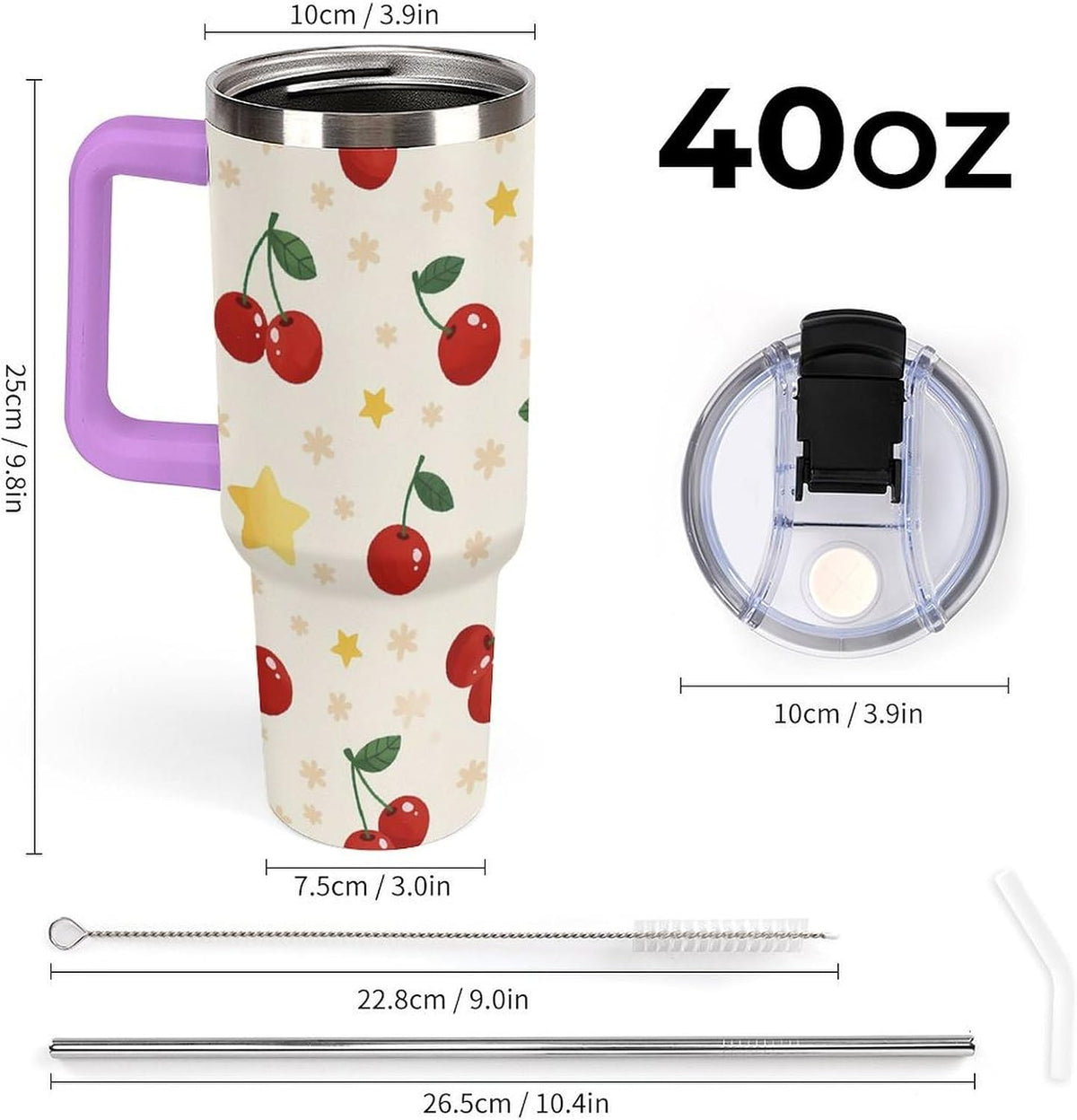 Leakproof Tumbler Vacuum Sealed Car Holder Friendly For Travel Teal And Peach Tropical Palm Leaf Pattern Water Tumbler white-style-23 - Colors D