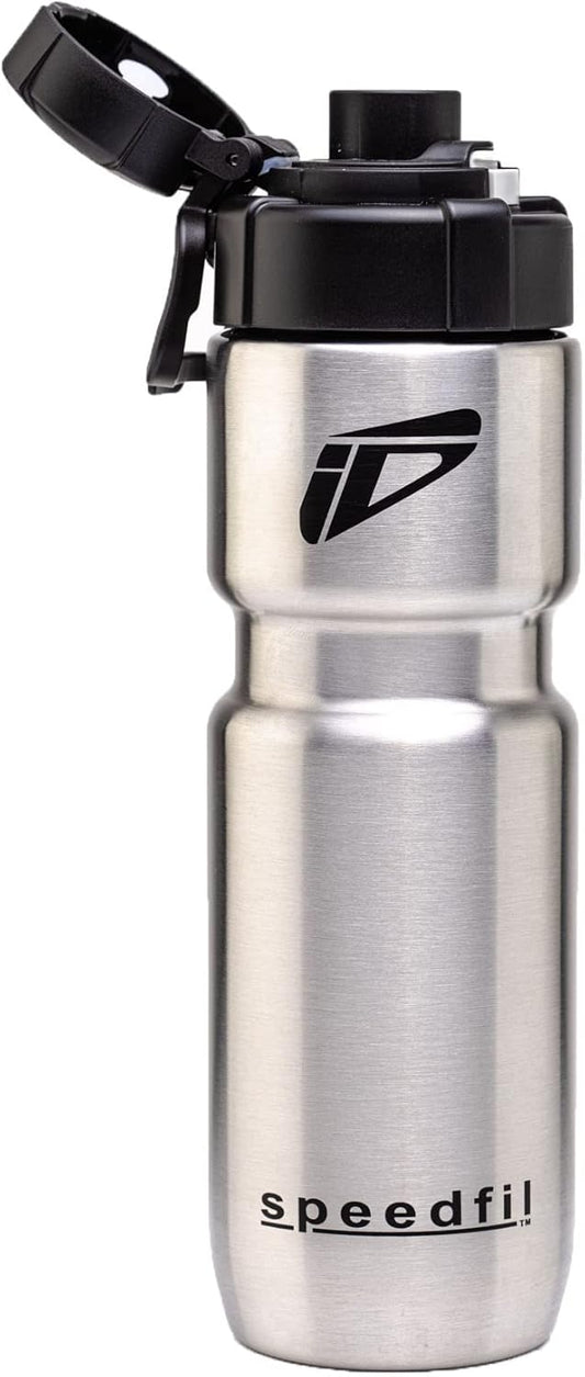 Speedflask 21oz. Vacuum Insulated Stainless Steel Cycling Sports Water Bottle with NEW Bounce Back Lid 2.0 (Silver)