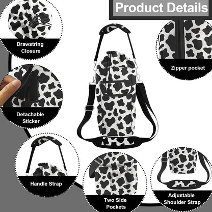 Water Bottle Carrier Bag with Phone Pocket for Stanley Cup 30/32/40 oz Tumbler with Adjustable Strap,Insulated Water Bottle Holder Pouch Crossbody Sling for Walking Travel