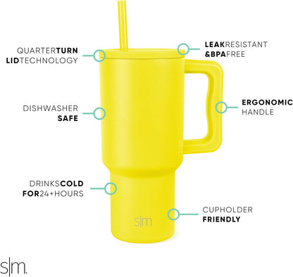 Tumbler with Handle and Straw | 40oz | 80s Mix | Trek Tumbler, Travel Mug | Insulated Water Bottle, Cupholder Friendly, Stainless Steel Cup | 80s Mix - Colors A
