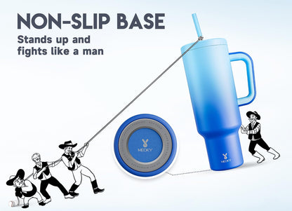 30 oz Tumbler with Handle, Tumbler with Lid and Straw, Insulated Stainless Steel Travel Mug, 100% Leak-proof, Cupholder Friendly, Keeps Cold for 24 Hours or Hot for 8 Hours (Azure) - Colors B