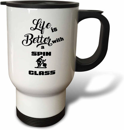 Funny Life is better with a Spin 14oz Stainless Steel Travel Mug