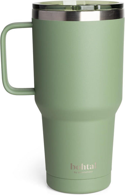 Bohtal Nomad Tumbler, 900ml / 30 oz, Keeps Drinks Hot for 4 Hours & Cold for 8 Hours, Double-Wall Vacuum, Fits Cupholders, Portable Tumbler (Green)