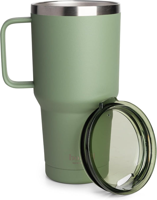 Bohtal Nomad Tumbler, 900ml / 30 oz, Keeps Drinks Hot for 4 Hours & Cold for 8 Hours, Double-Wall Vacuum, Fits Cupholders, Portable Tumbler (Green)