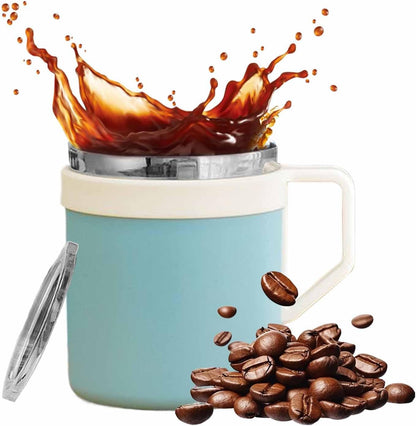 Tea Mugs Double-Walled Stainless Steel Drinkware | Coffee Travel Mug with Lid for Home Office Kitchen Bar Women Men Birthday Christmas