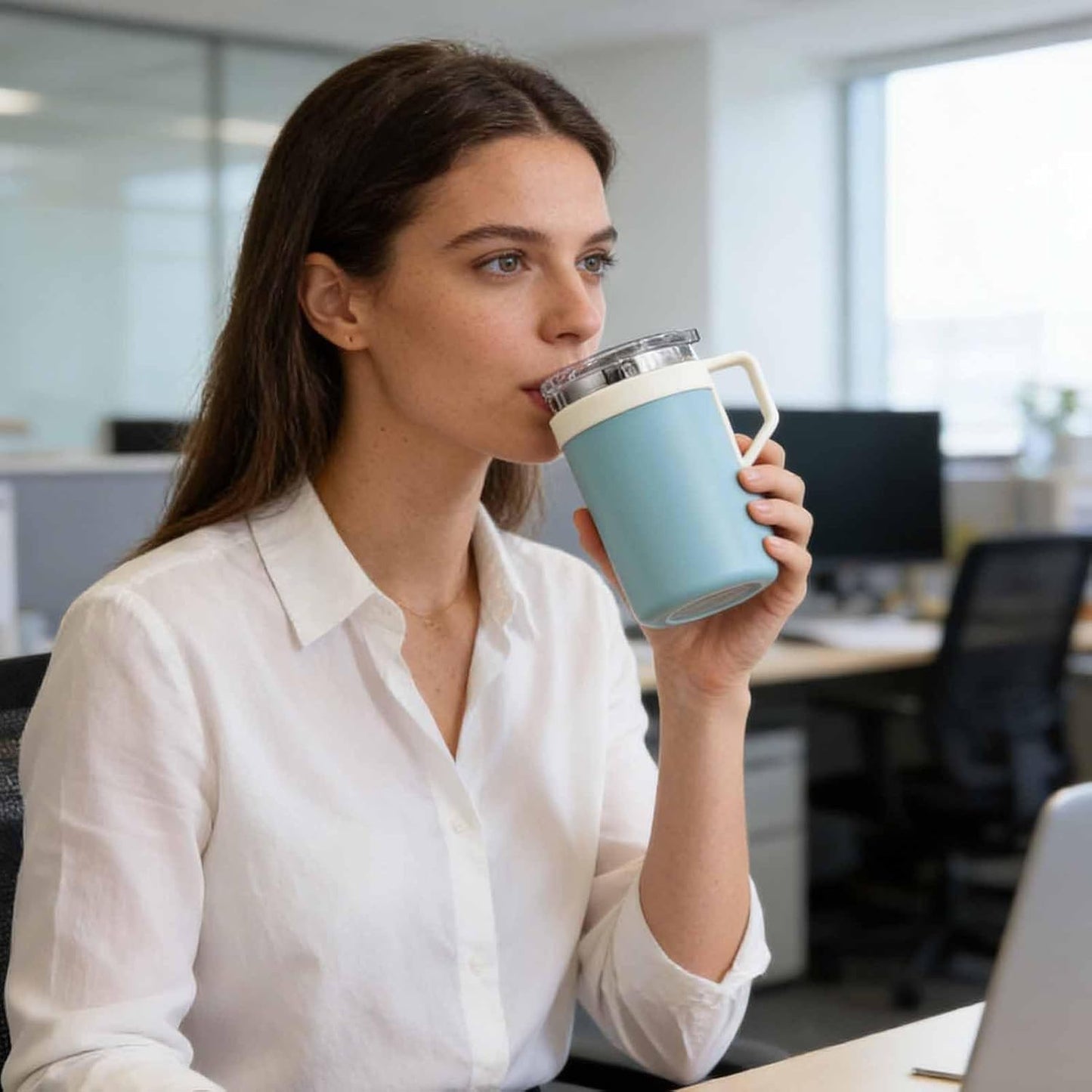 Tea Mugs Double-Walled Stainless Steel Drinkware | Coffee Travel Mug with Lid for Home Office Kitchen Bar Women Men Birthday Christmas