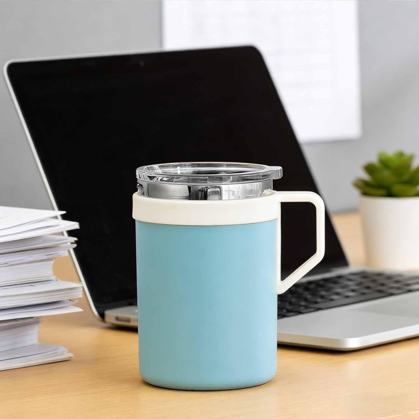 Tea Mugs Double-Walled Stainless Steel Drinkware | Coffee Travel Mug with Lid for Home Office Kitchen Bar Women Men Birthday Christmas