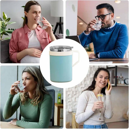 Tea Mugs Double-Walled Stainless Steel Drinkware | Coffee Travel Mug with Lid for Home Office Kitchen Bar Women Men Birthday Christmas