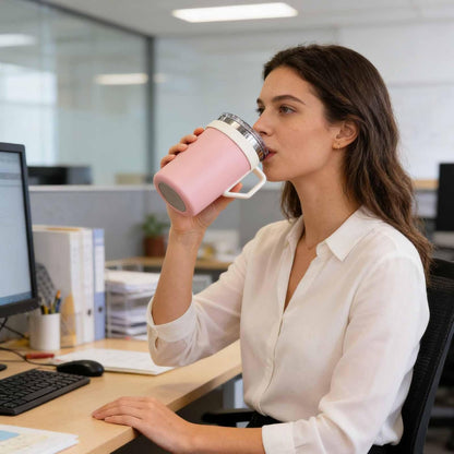 Tea Mugs Double-Walled Stainless Steel Drinkware | Coffee Travel Mug with Lid for Home Office Kitchen Bar Women Men Birthday Christmas