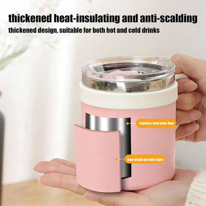 Tea Mugs Double-Walled Stainless Steel Drinkware | Coffee Travel Mug with Lid for Home Office Kitchen Bar Women Men Birthday Christmas