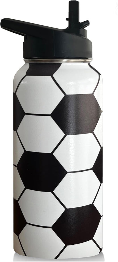 32oz Pickleball Water Bottle Insulated Vacuum Stainless Steel Tumbler Travel Mugs With Straw for Game Sport,Pickleball Accessories