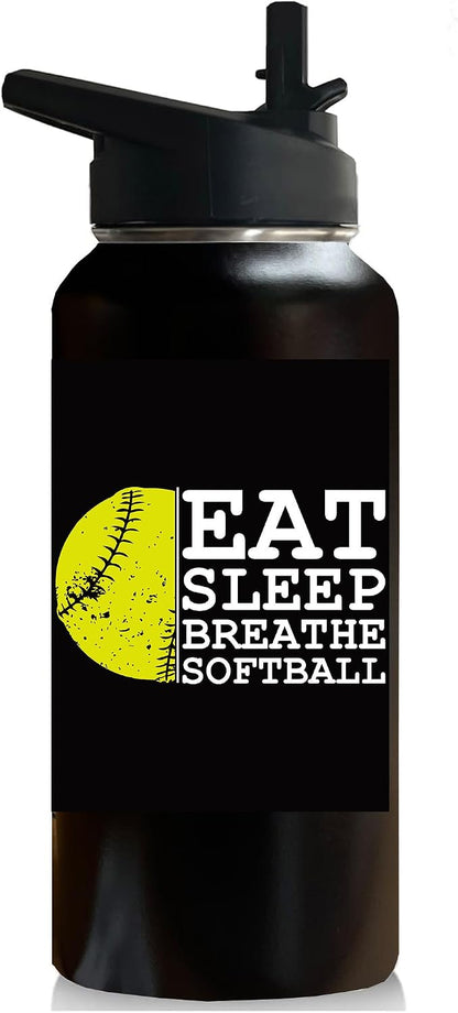 32oz Pickleball Water Bottle Insulated Vacuum Stainless Steel Tumbler Travel Mugs With Straw for Game Sport,Pickleball Accessories