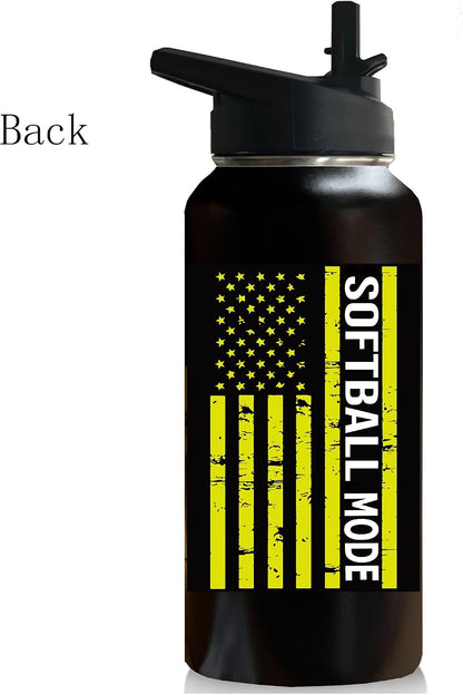 32oz Pickleball Water Bottle Insulated Vacuum Stainless Steel Tumbler Travel Mugs With Straw for Game Sport,Pickleball Accessories