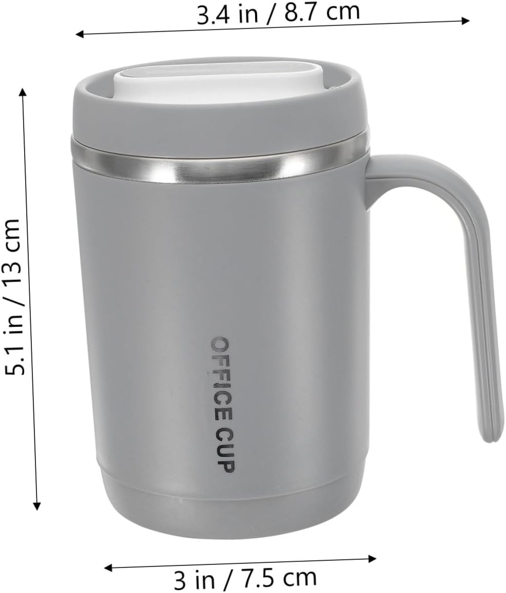 Leak Insulated Coffee Mug Stainless Steel Double Walled Reusable Tumbler with Lid and Handle Leak Resistant Water Cup for Home Office Camping Keeps Drinks Hot Cold