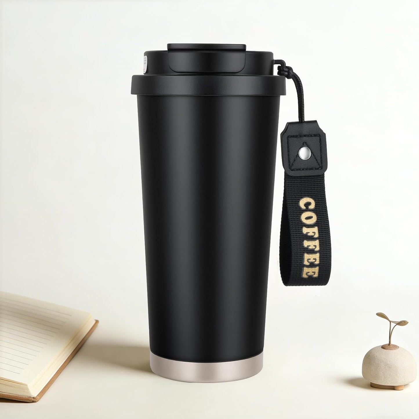 Stainless steel insulated Tumbler small and Portable leak-proof coffee mug 13oz sports water Bottle suitable for car cup holder BPA-free insulated water bottle for sports，school，travel，Black
