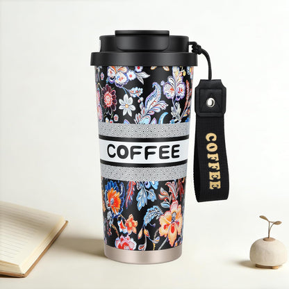 Stainless steel insulated Tumbler small and Portable leak-proof coffee mug 13oz sports water Bottle suitable for car cup holder BPA-free insulated water bottle for sports，school，travel，Black