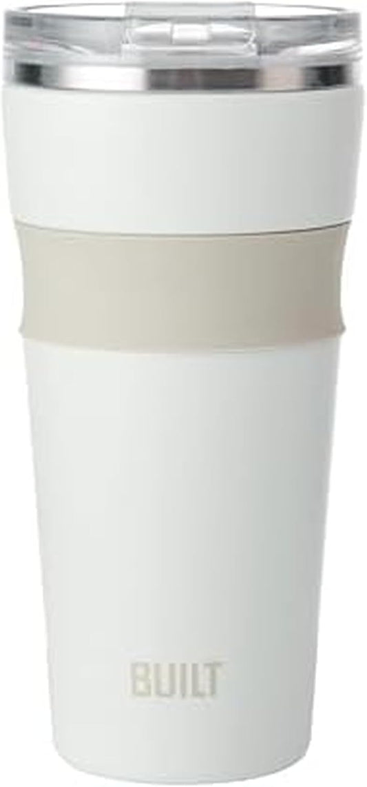 24oz Shasta Double Wall Vacuum Insulated Stainless Steel Tumbler with Easy to Clean Flip to Open Lid, Marshmallow
