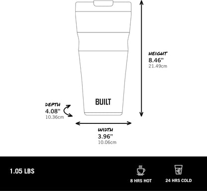 24oz Shasta Double Wall Vacuum Insulated Stainless Steel Tumbler with Easy to Clean Flip to Open Lid, Marshmallow