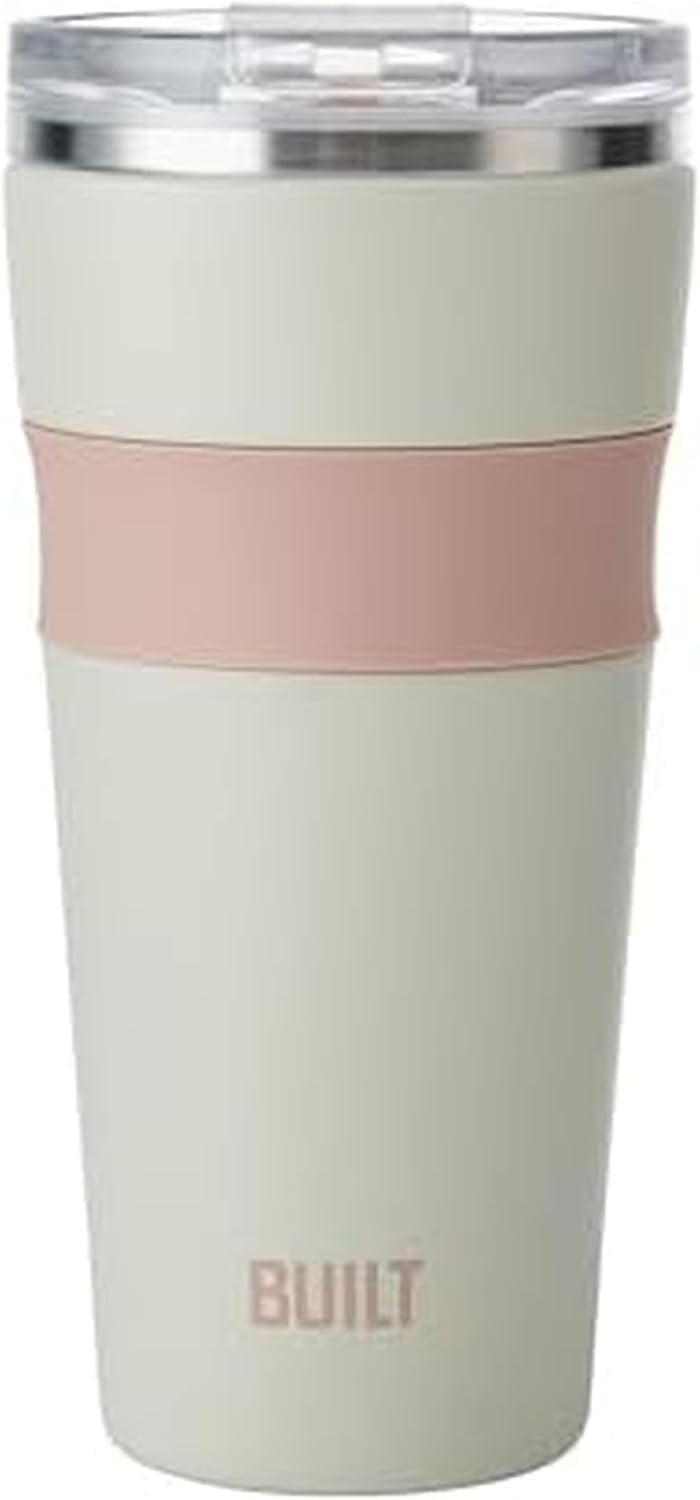 24oz Shasta Double Wall Vacuum Insulated Stainless Steel Tumbler with Easy to Clean Flip to Open Lid, Marshmallow