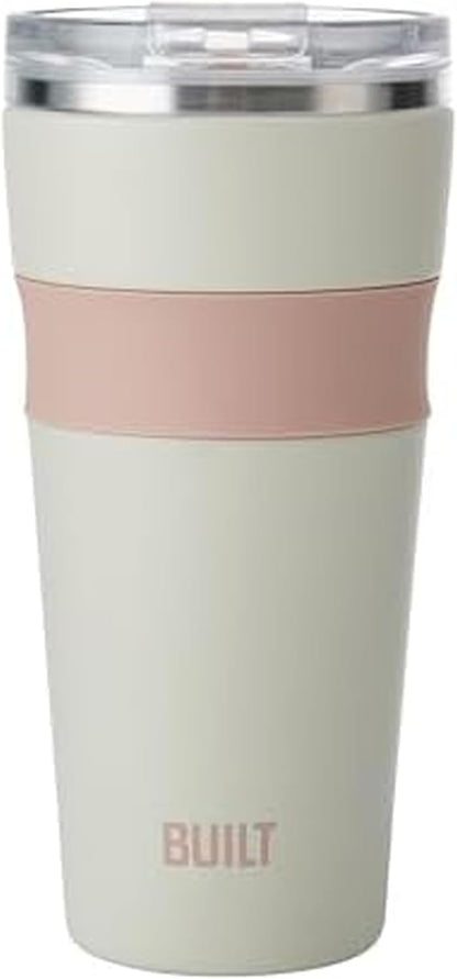 24oz Shasta Double Wall Vacuum Insulated Stainless Steel Tumbler with Easy to Clean Flip to Open Lid, Marshmallow