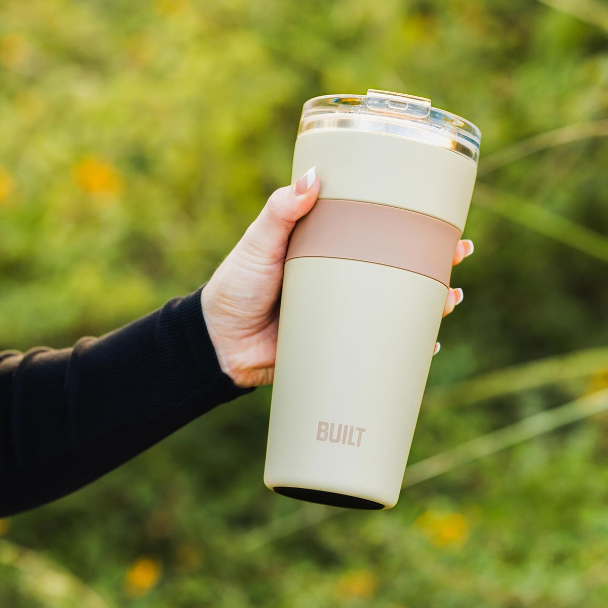 24oz Shasta Double Wall Vacuum Insulated Stainless Steel Tumbler with Easy to Clean Flip to Open Lid, Marshmallow
