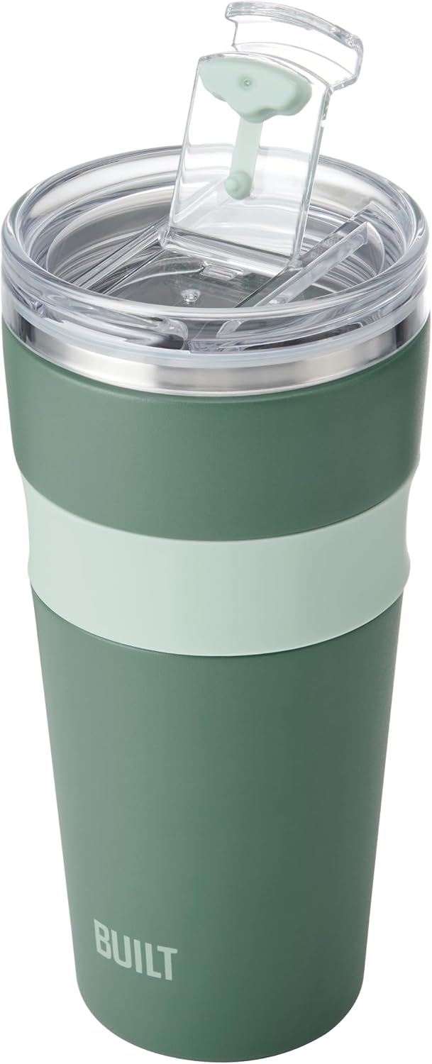 24oz Shasta Double Wall Vacuum Insulated Stainless Steel Tumbler with Easy to Clean Flip to Open Lid, Marshmallow