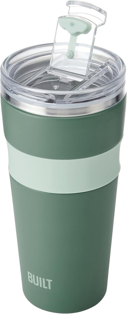 24oz Shasta Double Wall Vacuum Insulated Stainless Steel Tumbler with Easy to Clean Flip to Open Lid, Marshmallow