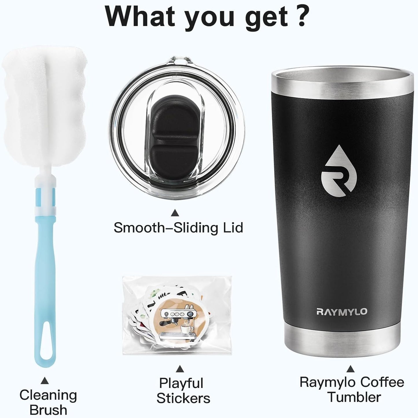 Travel Coffee Tumbler, Insulated Travel Coffee Mug Cup, 20oz | Detachable Lid for Thoroughly Clean, Cup Holder Friendly for Outdoor, Double-Wall Vacuum Insulation, Spill Proof & BPA Free