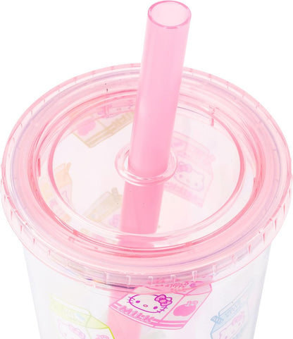 Sanrio Hello Kitty Milk Carton, Plastic Boba Tumbler, 24oz