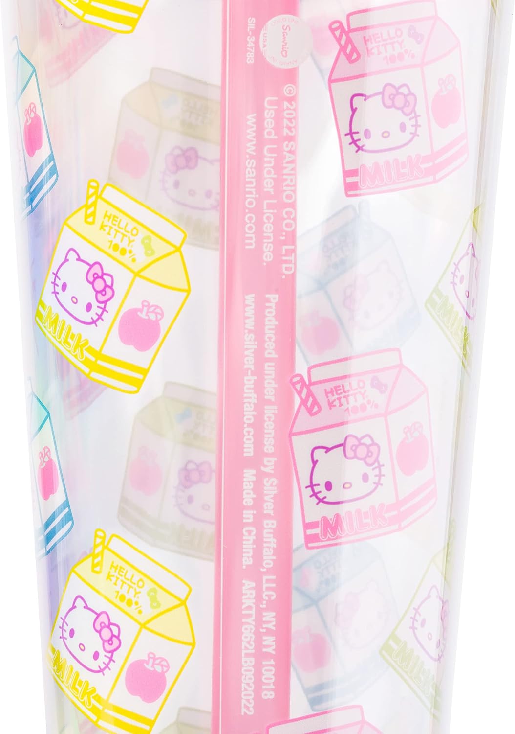 Sanrio Hello Kitty Milk Carton, Plastic Boba Tumbler, 24oz