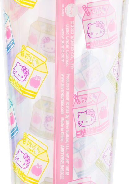 Sanrio Hello Kitty Milk Carton, Plastic Boba Tumbler, 24oz