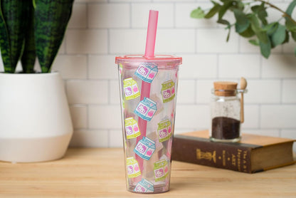 Sanrio Hello Kitty Milk Carton, Plastic Boba Tumbler, 24oz