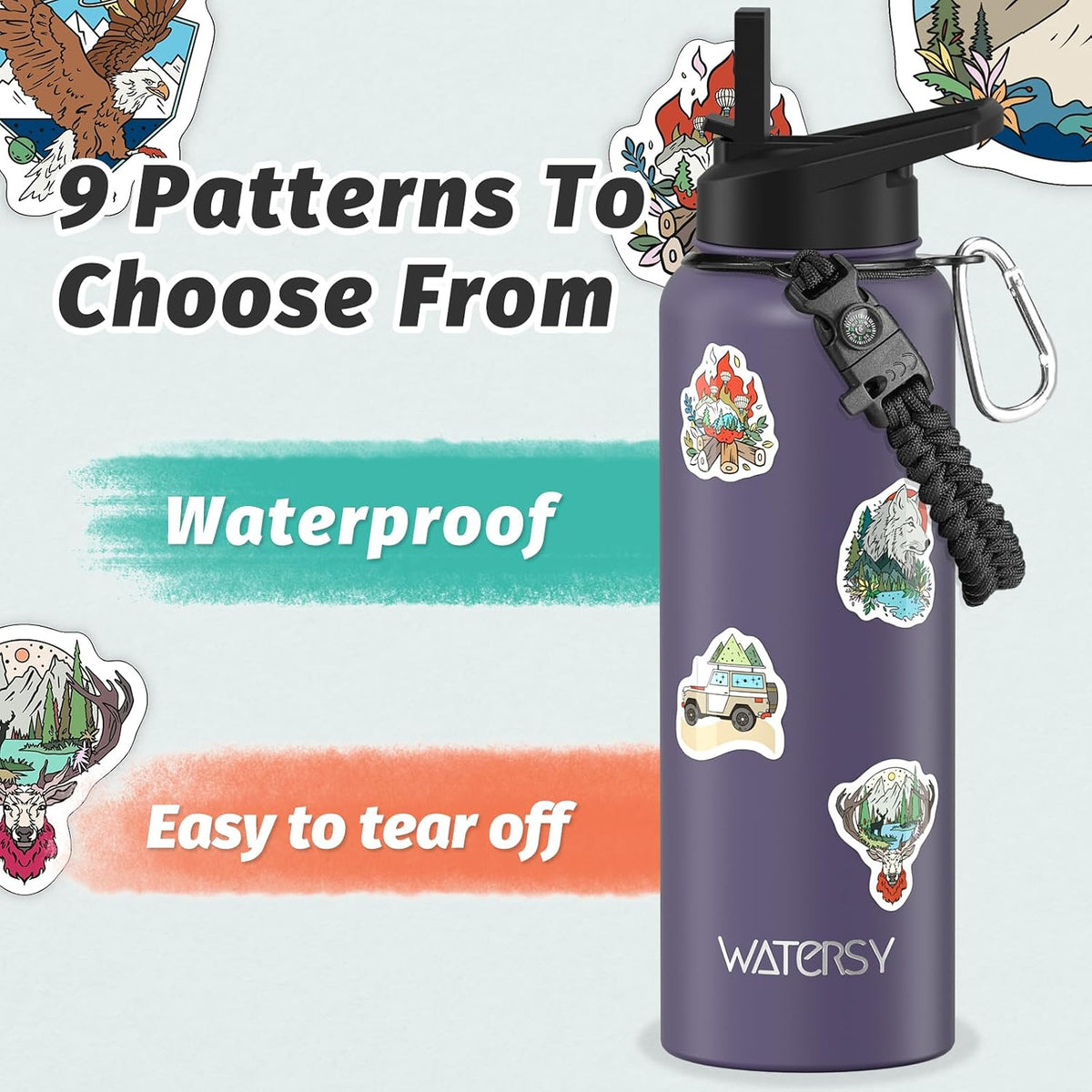 40oz Insulated Water Bottle (Cold for 48 Hrs),BPA Free&Leak Proof,Stainless Steel Water Flask,Water Jug with Straw Spout Lids for Gym,Hiking,Travel,Black Blue