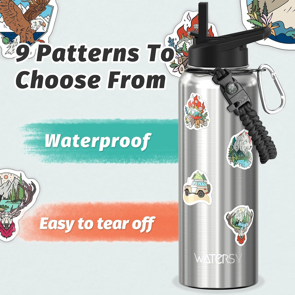 40oz Insulated Water Bottle (Cold for 48 Hrs),BPA Free&Leak Proof,Stainless Steel Water Flask,Water Jug with Straw Spout Lids for Gym,Hiking,Travel,Black Blue