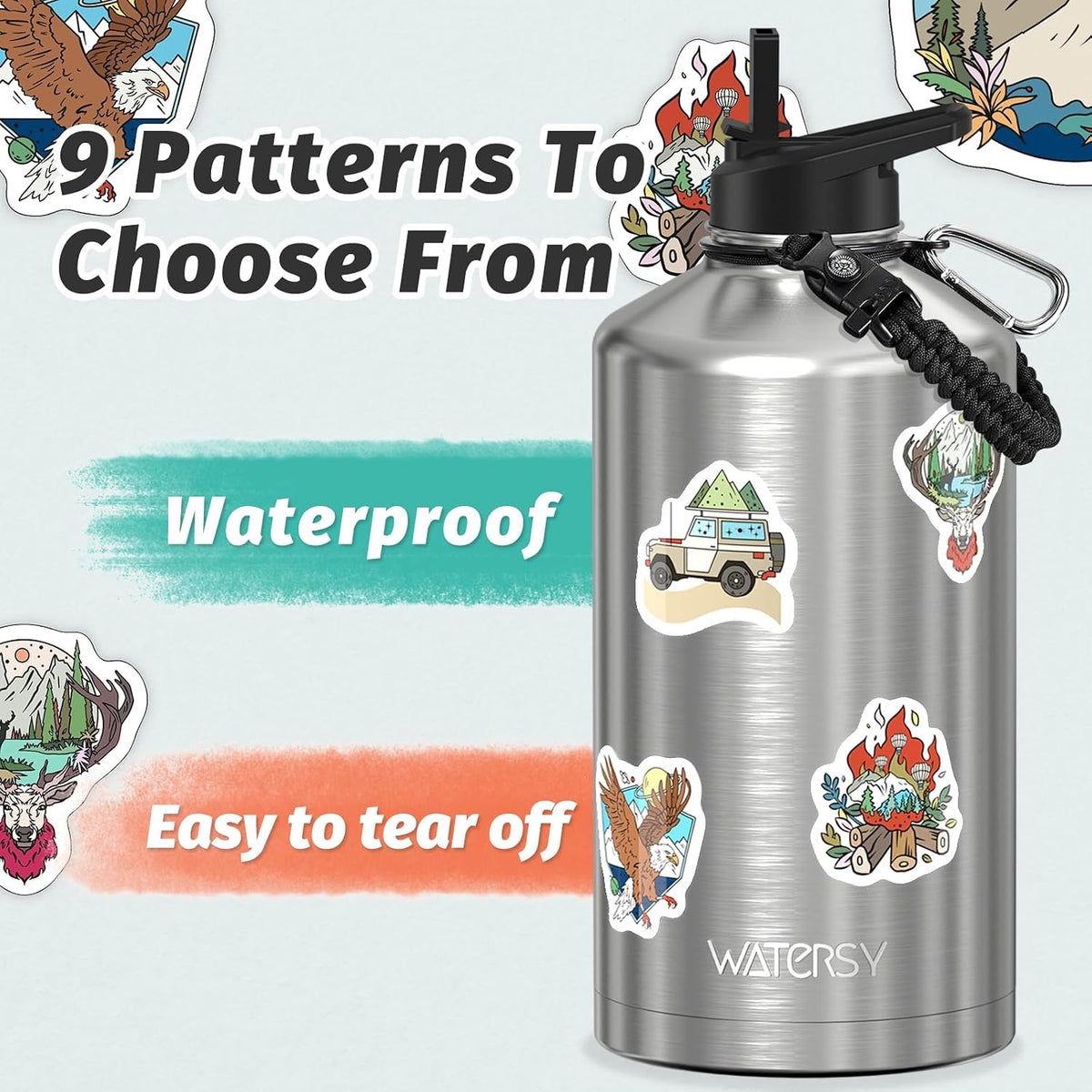 40oz Insulated Water Bottle (Cold for 48 Hrs),BPA Free&Leak Proof,Stainless Steel Water Flask,Water Jug with Straw Spout Lids for Gym,Hiking,Travel,Black Blue