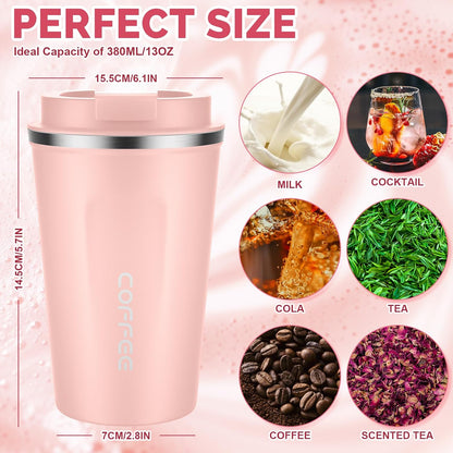 CS COSDDI 12 oz Coffee mug - Stainless Steel Coffee Cup with Leakproof Lid | Stainless Steel Double-wall insulation, 6-Hour Heat Retention, 360°Leak proof, BPA-free, Reusable And To Go Coffee Mug