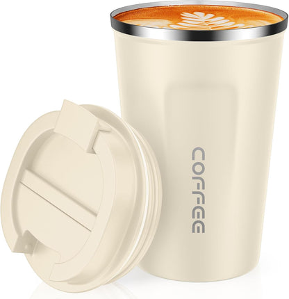 CS COSDDI 12 oz Coffee mug - Stainless Steel Coffee Cup with Leakproof Lid | Stainless Steel Double-wall insulation, 6-Hour Heat Retention, 360°Leak proof, BPA-free, Reusable And To Go Coffee Mug